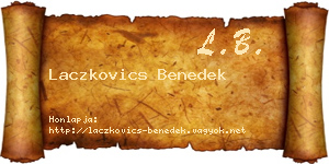 Laczkovics Benedek névjegykártya